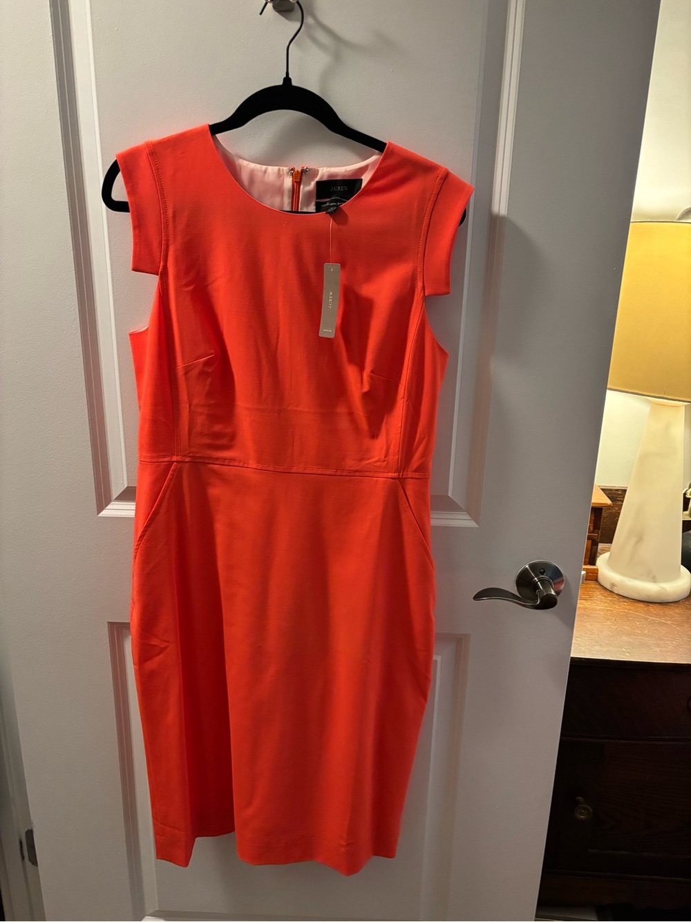 J. Crew Bright Orange Cap Sleeve “Resume” Sheath Dress